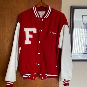 Red and White Varsity Jacket